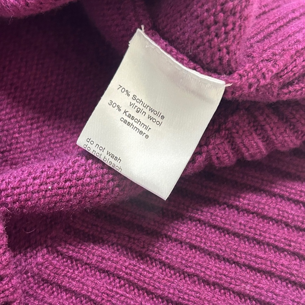 Akris Punto Wool Cashmere Sweater Vest Plum Purple Black Trim Sleeveless Knit - Picture 6 of 8